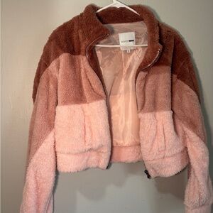 Fashion Nova Two-Tone Fuzzy Jacket